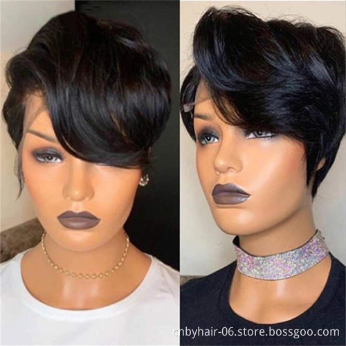 WeKeSi Brazilian Short Bob Pixie Cut Lace Wig With Bang Wholesale Lace Front Pixie Wigs Human Hair For Black Women